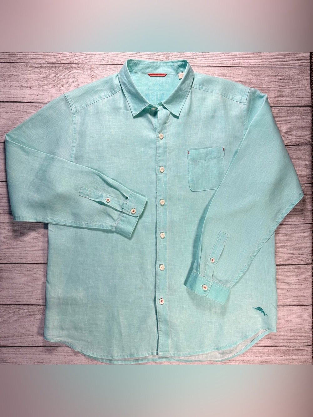 Tommy Bahama Light Aqua Button-Down Long Sleeve Shirt